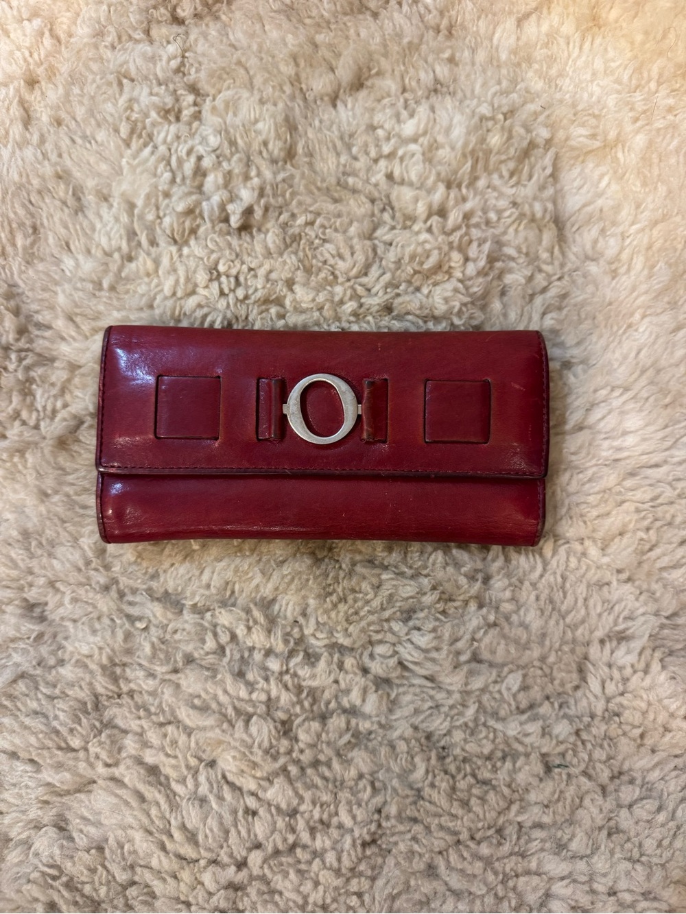 Red Oroton Leather Clutch Wallet